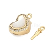 Brass Micro Pave Clear Cubic Zirconia Box Clasps KK-P291-45G-2