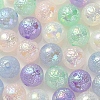 UV Plating Rainbow Iridescent Imitation Jelly Acrylic Beads OACR-K003-005-2