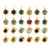 36Pcs 12 Colors 304 Stainless Steel Rhinestone Charms STAS-LS0001-29G-1