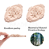Natural Solid Rubber Wood Carved Onlay Applique Craft WOOD-GF0001-27-4
