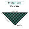 Globleland 6Pcs 6 Colors Tartan Pattern Polyester Dog Bandanas AJEW-GL0001-98-2