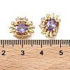 Brass Pave Cubic Zirconia Beads KK-A286-15G-02-3