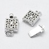 Rhodium Plated 925 Sterling Silver Box Clasps STER-F037-005P-6