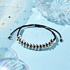 Adjustable Faceted Glass Nylon Cord Braided Bead Bracelets for Women Men BJEW-JB10369-2