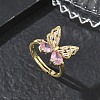 Brass & Cubic Zirconia Finger Rings CU-CBA7E55-10G-1
