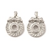 Brass Micro Pave Clear Cubic Zirconia Pendants ZIRC-P086-16-3