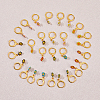 28Pcs 7 Colors Brass Enamel Dangle Leverback Earrings EJEW-AB00029-3