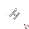 Real Platinum Plated Rhodium Plated 925 Sterling Silver Micro Pave Clear Cubic Zirconia Charms STER-P054-10P-H-1
