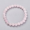 Natural Rose Quartz Stretch Bracelets G-N0272-01-6