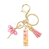 Letter A~Z Transparent Glitter Resin Pendant Keychains KEYC-FZ00024-09-1