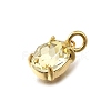 Oval Brass with Glass Charms KK-G525-08G-3