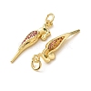 Brass Micro Pave Colorful Cubic Zirconia Pendants CU-E003-18G-17-2