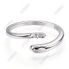 925 Sterling Silver Smooth with Open Cuff Ring Settings STER-T007-09P-2