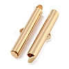 Brass Slide On End Clasp Tubes KK-N254-119G-05-2