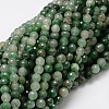 Faceted Round Natural Chrysoprase Bead Strands G-L437-07-6mm-1