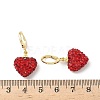 Heart Brass Rhinestone Leverback Earrings EJEW-K289-10G-5