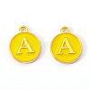 Golden Plated Alloy Enamel Charms ENAM-S118-09A-2