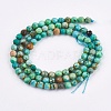 Dyed & Heated Natural Magnesite Beads Strands TURQ-F010-04A-4mm-1