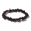 Chips Natural Garnet Beaded Stretch Bracelets BJEW-JB01826-09-2