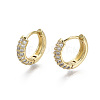 Brass Micro Pave Cubic Zirconia Huggie Hoop Earrings LS-EJEW-R144-004E-NF-1