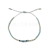 Miyuki Seed Beads and Natural Apatite Braided Bead Bracelets BJEW-C061-01-1