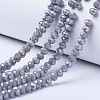 Electroplate Glass Beads Strands EGLA-A034-P6mm-B17-1