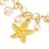 Dyed Synthetic Turquoise Starfish Charm Bracelets BJEW-JB11642-01-3