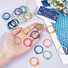 30Pcs 15 Colors Spray Painted Iron Split Key Rings IFIN-SC0001-62-3