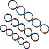 15Pcs 3 Styles Rainbow Color Titanium Alloy Split Rings FIND-OC0001-94-1