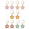 Star Glass Seed Braided Dangle Earrings EJEW-MZ00105-1