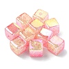 10Pcs Gradient Color & UV Plating Transparent Acrylic Beads OACR-YW0002-25B-1
