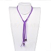 (Jewelry Parties Factory Sale)Adjustable Faux Suede Cord Lariat Necklaces NJEW-JN02538-02-4