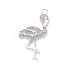 Rack Plating Brass Micro Pave Clear Cubic Zirconia Bird Pendants KK-L155-67P-2