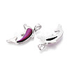 Alloy and Dyed Natural Paua Shell Pendants PALLOY-T093-07M-2