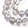 Transparent Electroplate Glass Bead Strands EGLA-TAC0003-04D-2