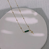 Synthetic Malachite & Stainless Steel Star Pendant Ball Chain Necklaces for Women YH4149-4-1