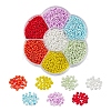 4200Pcs 7 Colors Round Baking Paint Glass Seed Beads SEED-YW0001-71-1