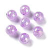 AB Color Transparent Crackle Round Acrylic Beads CACR-S006-03-1