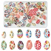 60Pcs 12 Styles Printed Natural Shell Beads BSHE-FS0001-08-1