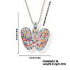 Brass Pave Colorful Cubic Zirconia Letter Pendant Box Chain Necklaces NU0575-44-1