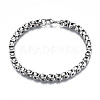201 Stainless Steel Byzantine Chain Bracelet for Men Women BJEW-S057-84-1