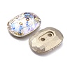 2-Hole Rectangle Glass Rhinestone Buttons BUTT-D001-K-5