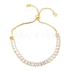 Adjustable Brass Micro Pave Cubic Zirconia Tennis Bracelets BJEW-F416-04G-1