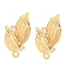 Brass Micro Pave Cubic Zirconia Stud Earring Findings KK-U015-05G-1