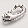 Tarnish Resistant 304 Stainless Steel Push Gate Snap Keychain Clasp Findings STAS-F083-01P-2