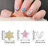 Cheriswelry 240Pcs 3 Style 3D Star & Heart & Flower/Windmill with Glitter Powder Resin Cabochons MRMJ-CW0001-01-3