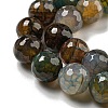 Faceted Natural Dragon Veins Agate Beads Strands G-F447-12mm-P03-4