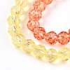 Transparent Gradient Color Glass Beads Strands GLAA-H021-01B-30-3