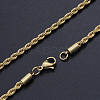 304 Stainless Steel Rope Chain Necklaces NJEW-T012-03-56-G-1