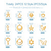 Fashewelry 24Pcs 12 Style Stainless Steel Charms STAS-FW0001-30-3